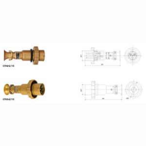32A Marine Large Current Watertight Brass Plug