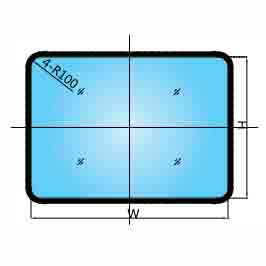 A0 FIREPROOF RECTANGULAR WINDOW