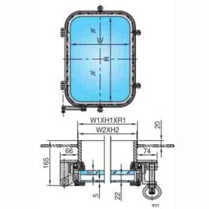 A60 CLASS FIREPROOF OPEN TYPE RECTANGULAR WINDOW