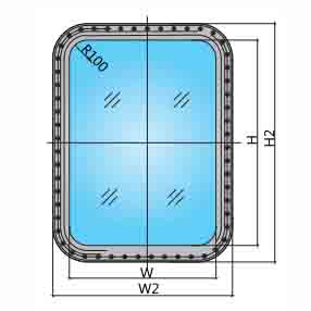 A60 FIREPROOF RECTANGULAR WINDOW