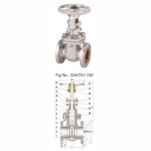 API600 CLASS 150 OS&Y CAST STEEL GATE VALVE