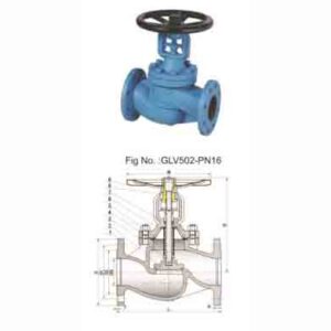 DIN3356 PN16 CAST IRON BELLOW GLOBE VALVE