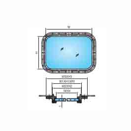 FIXED RECTANGULAR WINDOW FOR WHEEL HOUSE