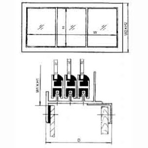 MARINE ALUMINIUM THREE SLIDING WINDOW