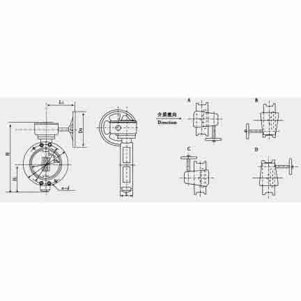 Marine duo-eccentric-pivoted worm manual butterfly valve
