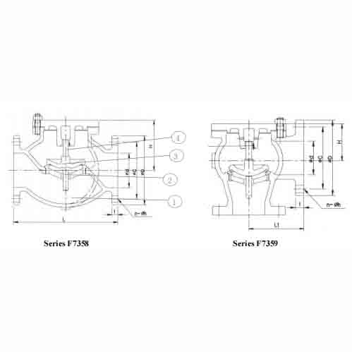 F7358-JIS5K Lift Check Globe Valve F7359-JIS5K Lift Check Angle Valve