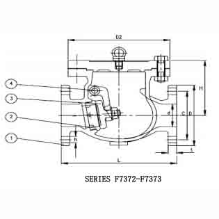 F7372-JIS5K F7373-JIS10K Cast Iron Swing Check Valve