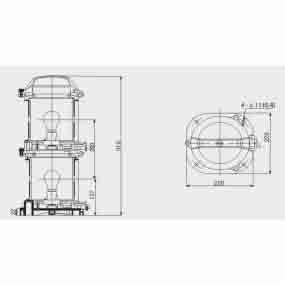 Full-plastic double-deck stern light
