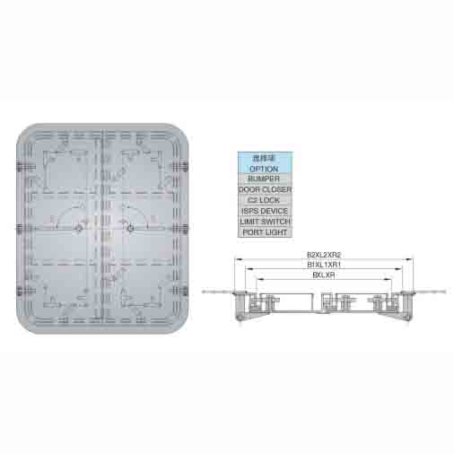 MARINE STEEL DOUBLE-LEAF QUICK ACTION WEATHERTIGHT DOOR